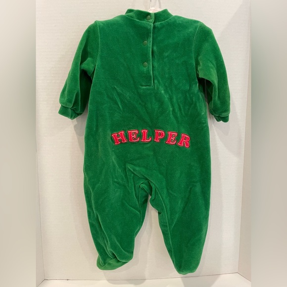 Santa’s Helper Christmas Holiday Onesie with Feet. Size 6M. - Picture 3 of 6